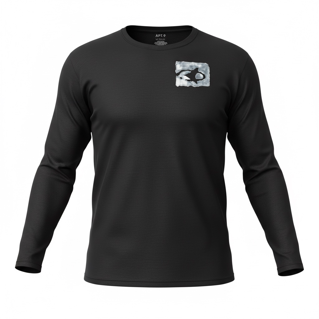 Black Long Sleeve LPS Painted White Tshirt